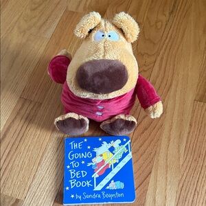 “The Going to Bed Book” Plush Dog Toy with Red Shirt and Children's Book